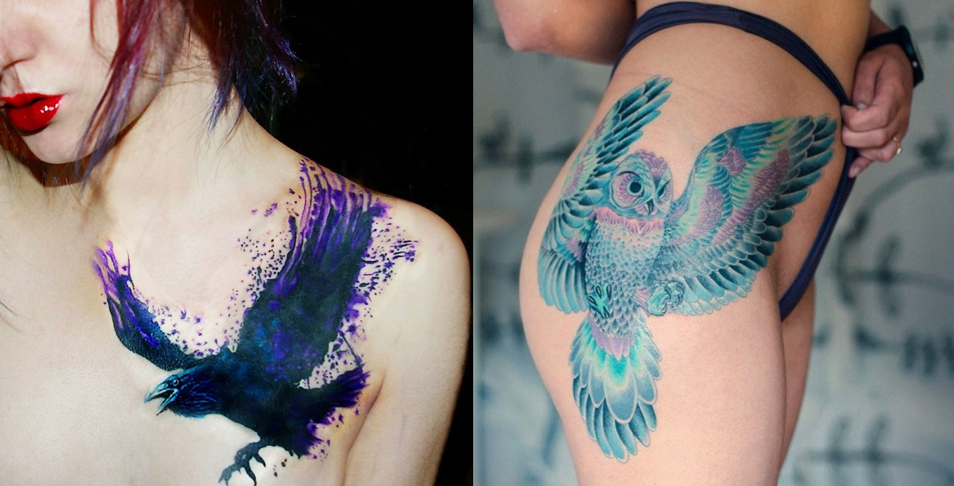 Igazán jól sikerült madaras tetoválások