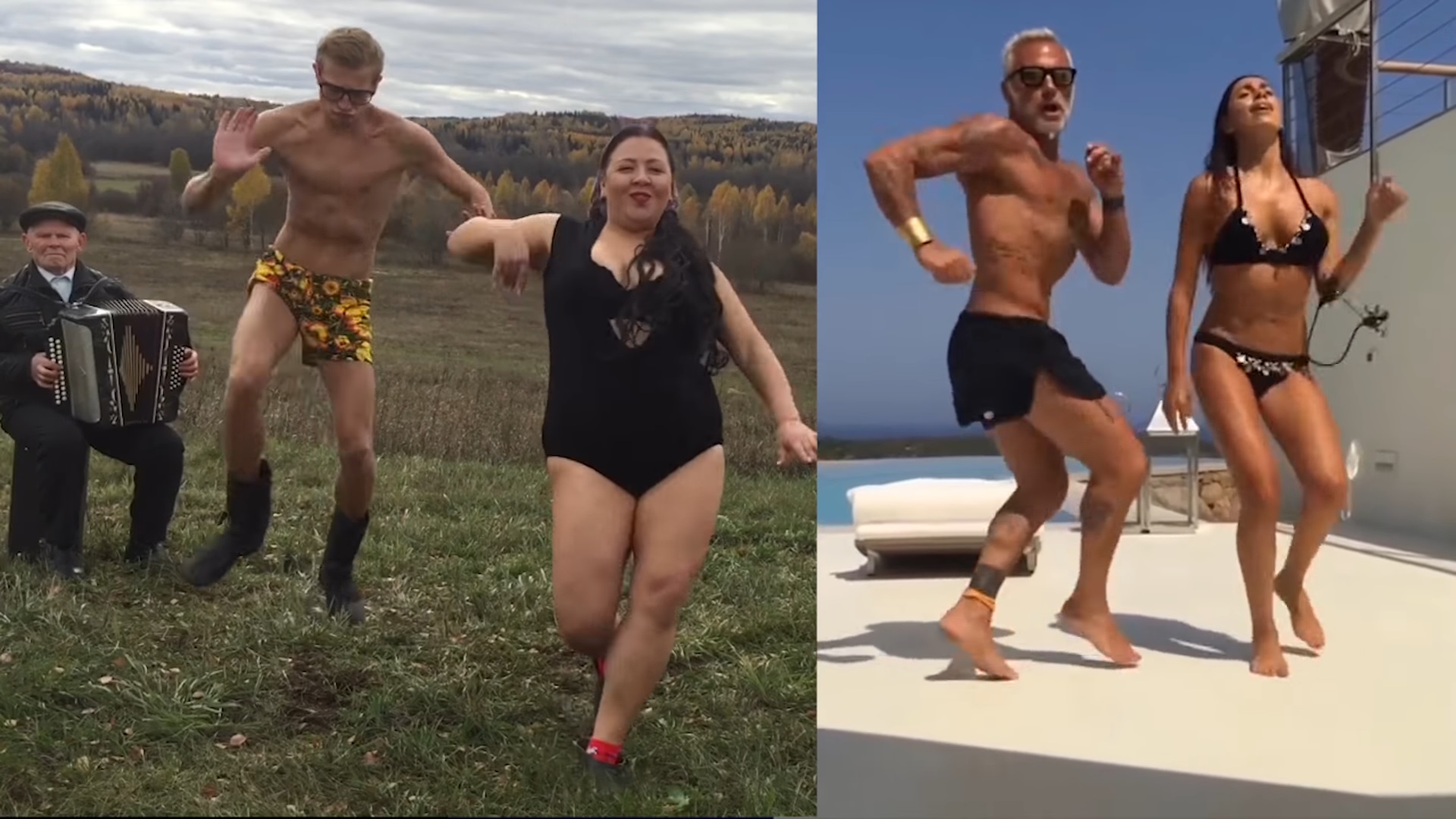 Hatlamas, ahogy egy orosz pár kifigurázza Gianluca Vacchi olasz milliárdos videóját