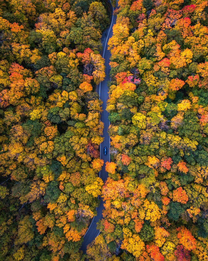 Csodálatos őszi tájak felülnézetből