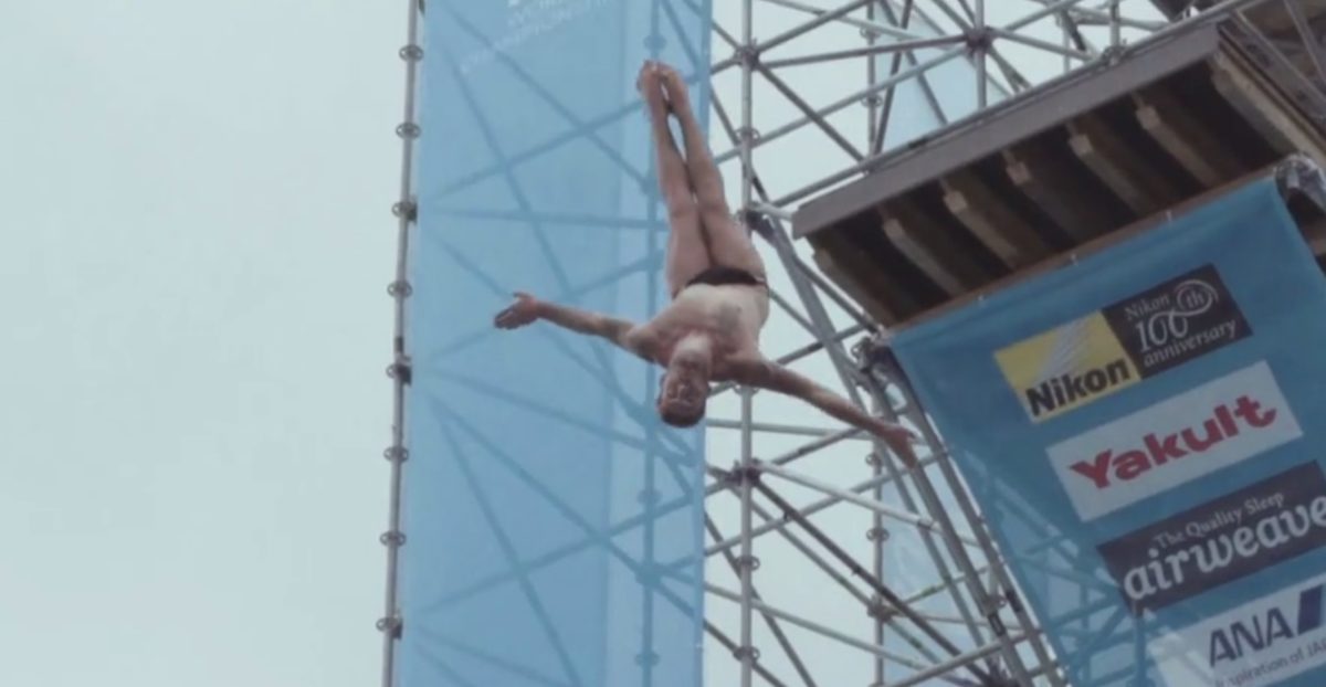 Szédítő videón a budapesti vizes vébé óriás toronyugrása
