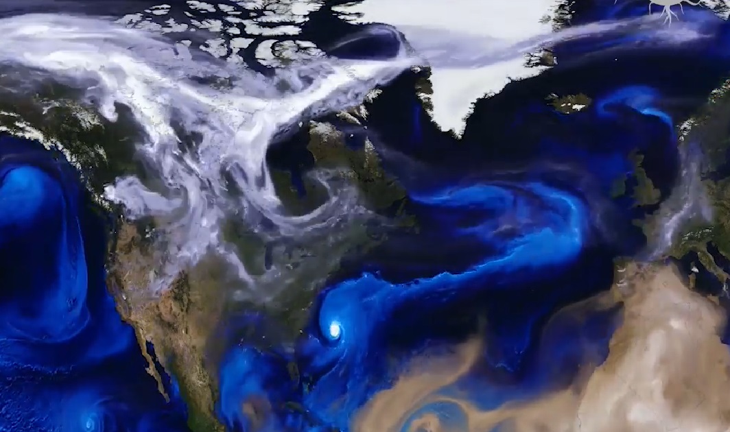 Hipnotikus videó: így áramlott a por és a köd a Földön a nyáron