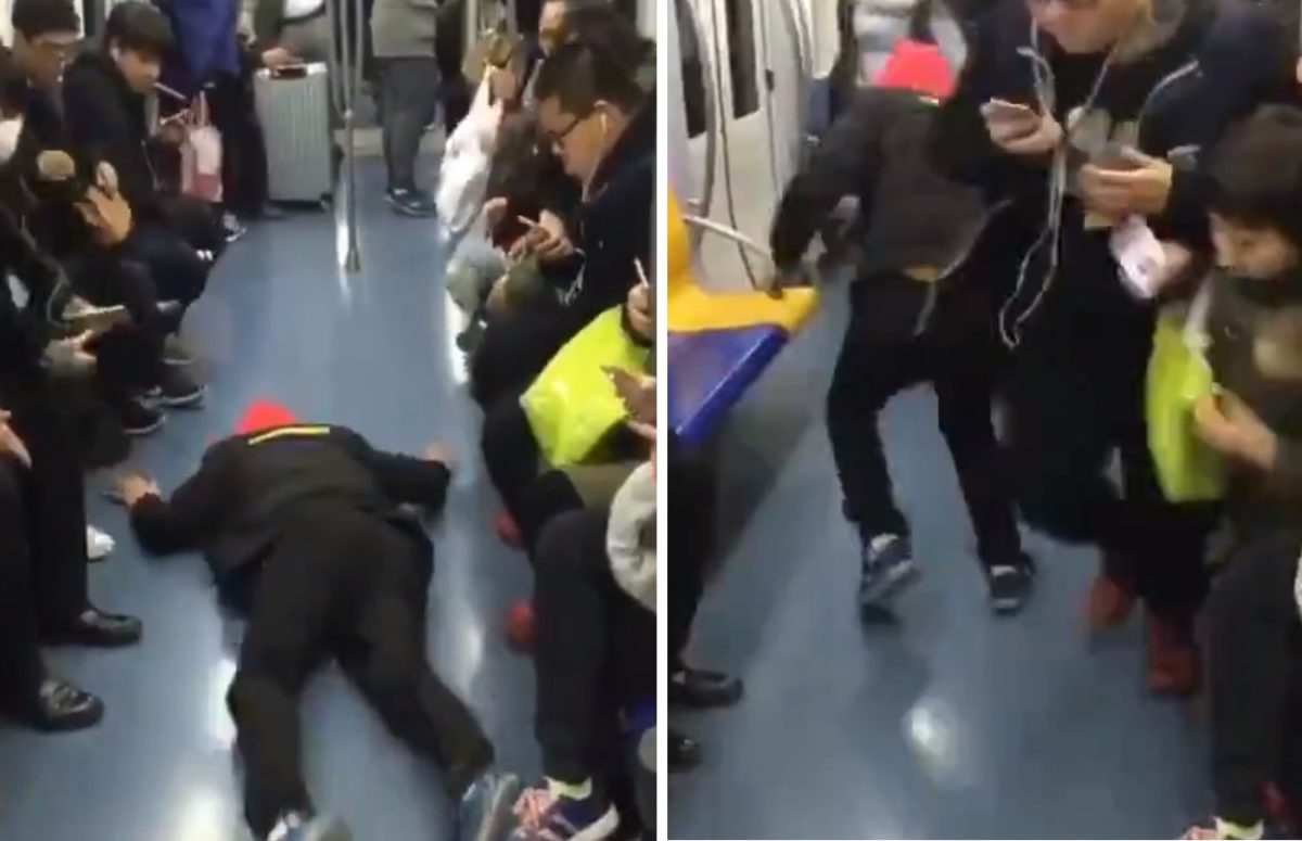 Sokkoló módszerrel szerzett ülőhelyet a férfi a zsúfolt metrón – videó