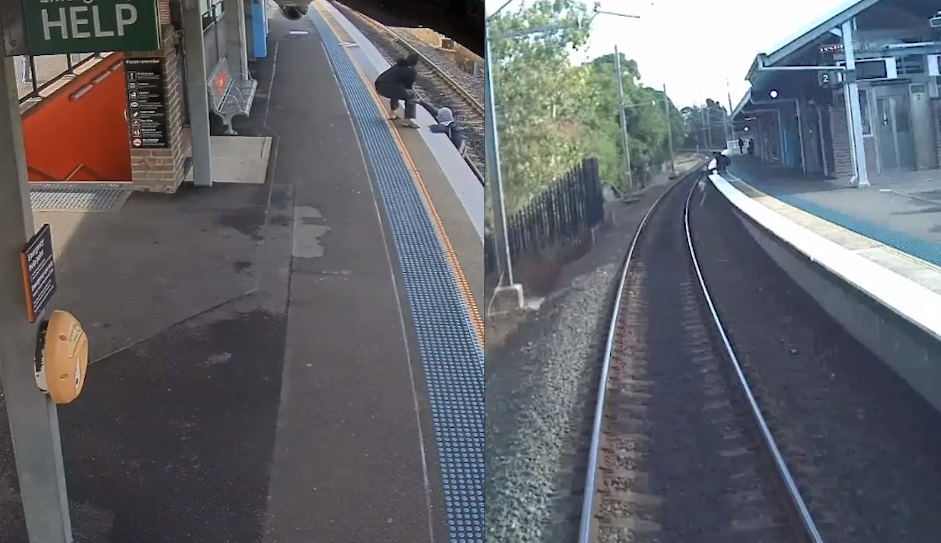 Az utolsó pillanatban mentették ki a sínekre zuhant embert – hajmeresztő videó